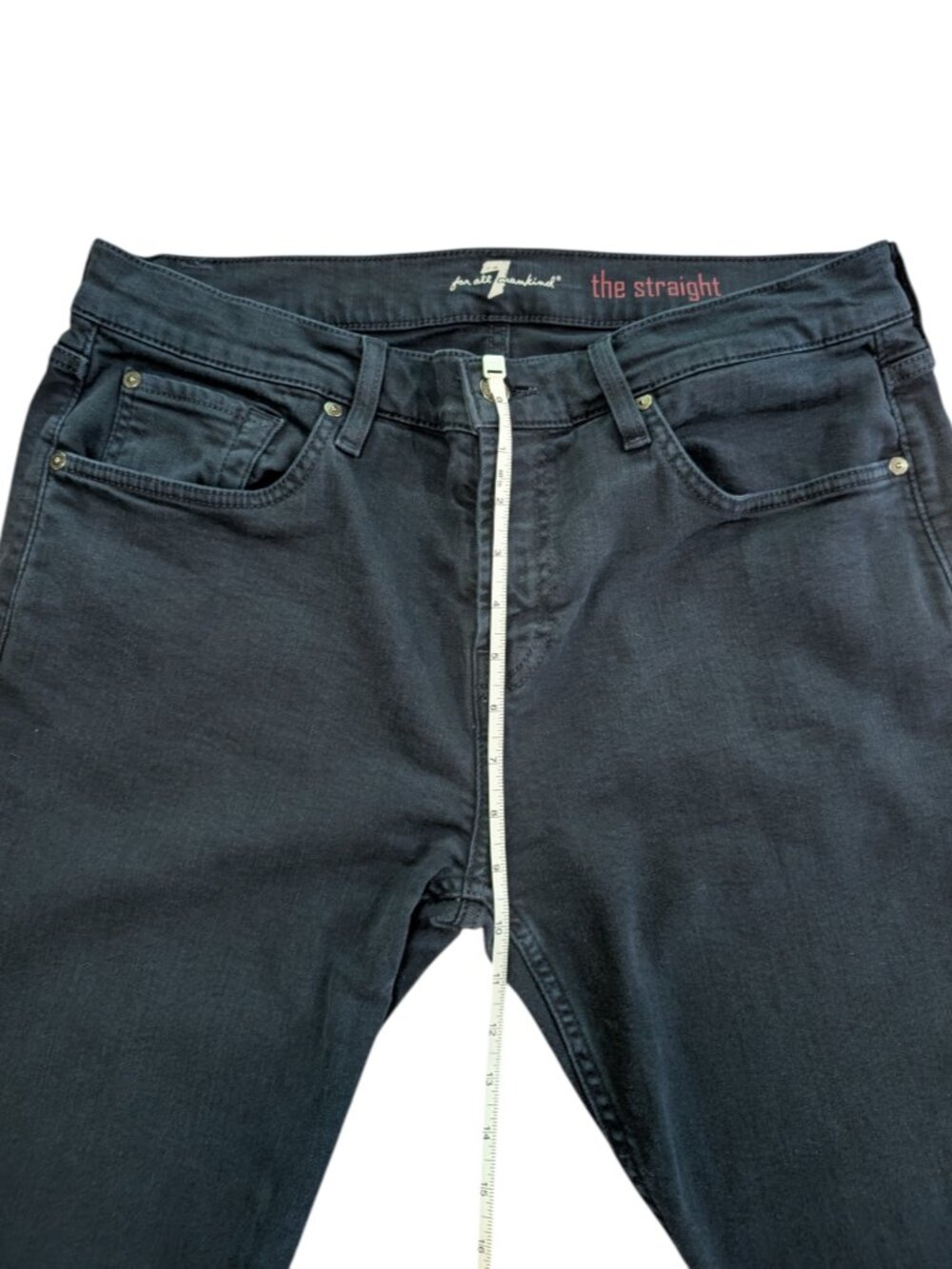 7 For All Mankind Dark Wash Straight Leg Jeans Size 34x32 - Picture 7 of 10